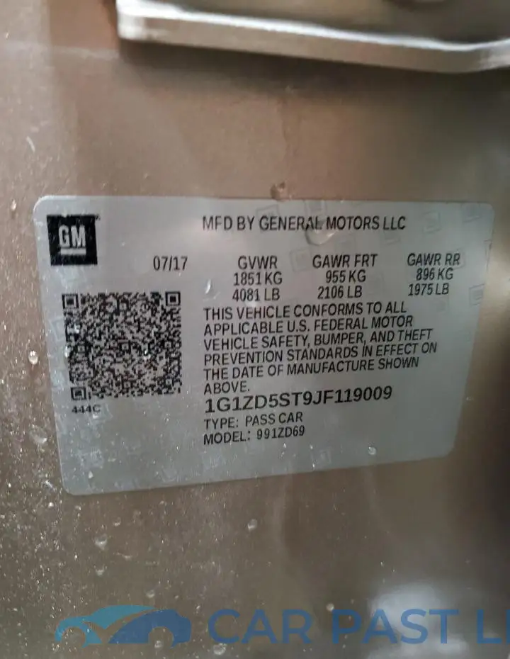 1G1ZD5ST9JF119009# 12