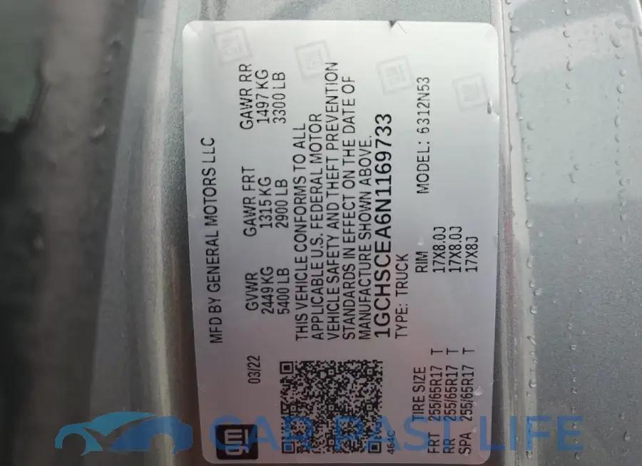 1GCHSCEA6N1169733# 13