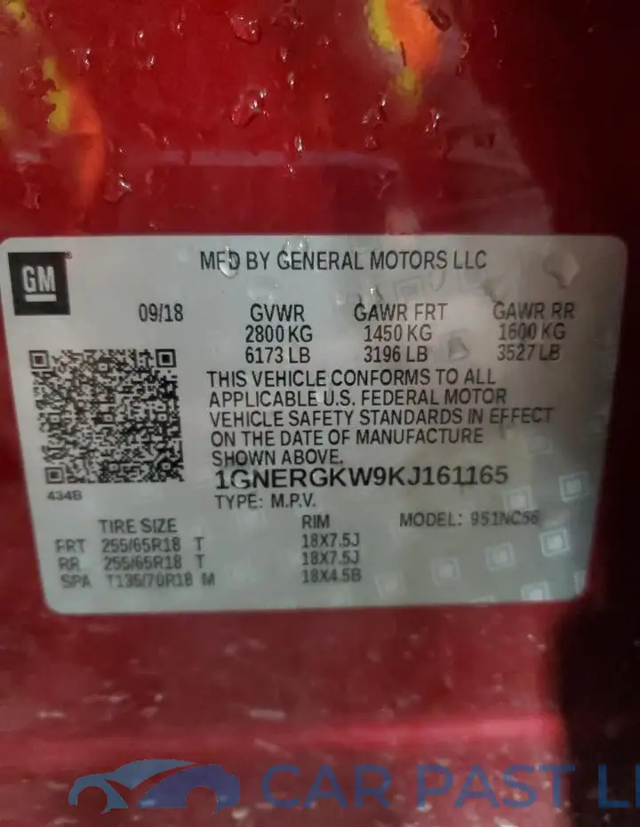 1GNERGKW9KJ161165# 13