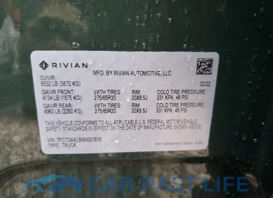 7FCTGAAL8NN001618# 13