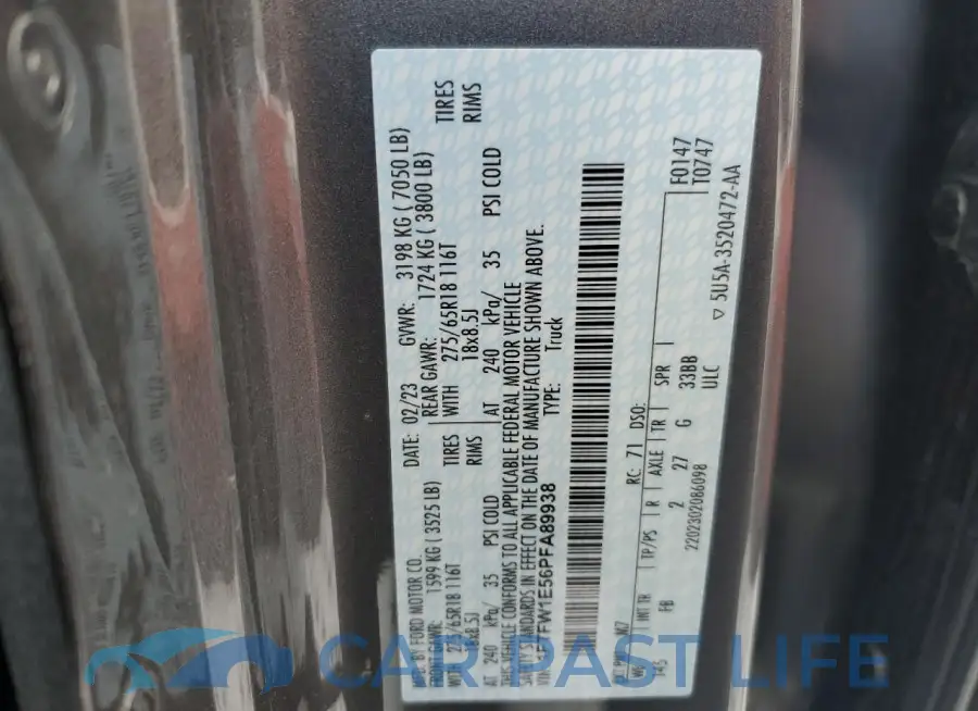 1FTFW1E56PFA89938# 13