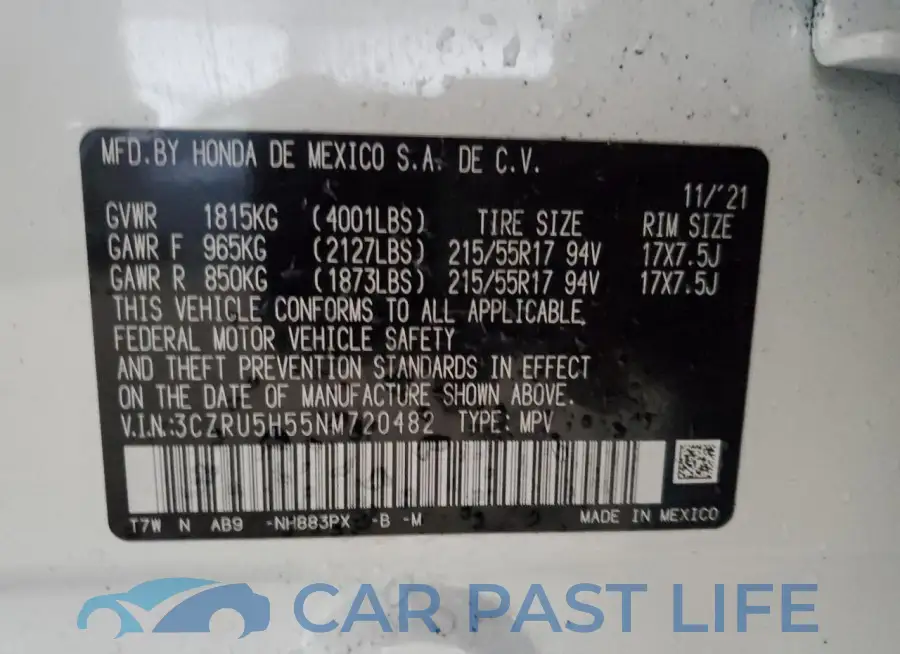 3CZRU5H55NM720482# 13