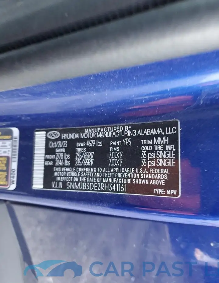 5NMJB3DE2RH341161# 13