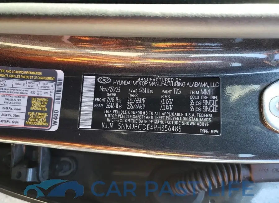 5NMJBCDE4RH356485# 13