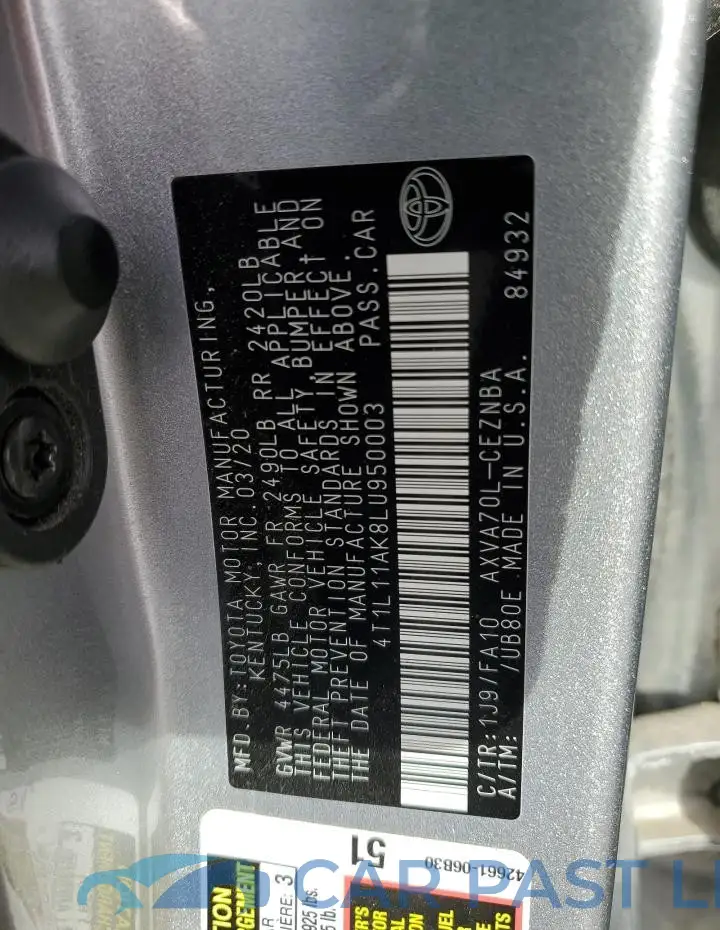 4T1L11AK8LU950003# 12