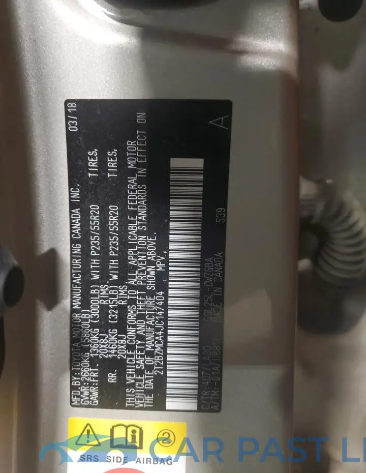2T2BZMCA4JC147404# 13