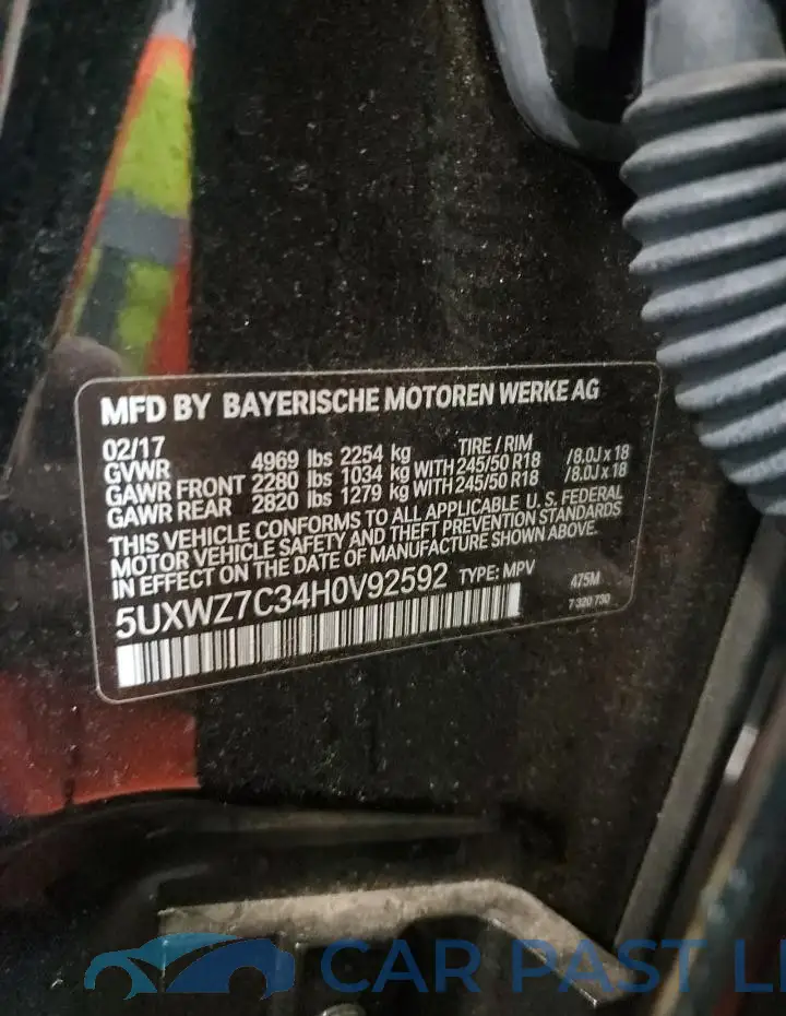 5UXWZ7C34H0V92592# 13