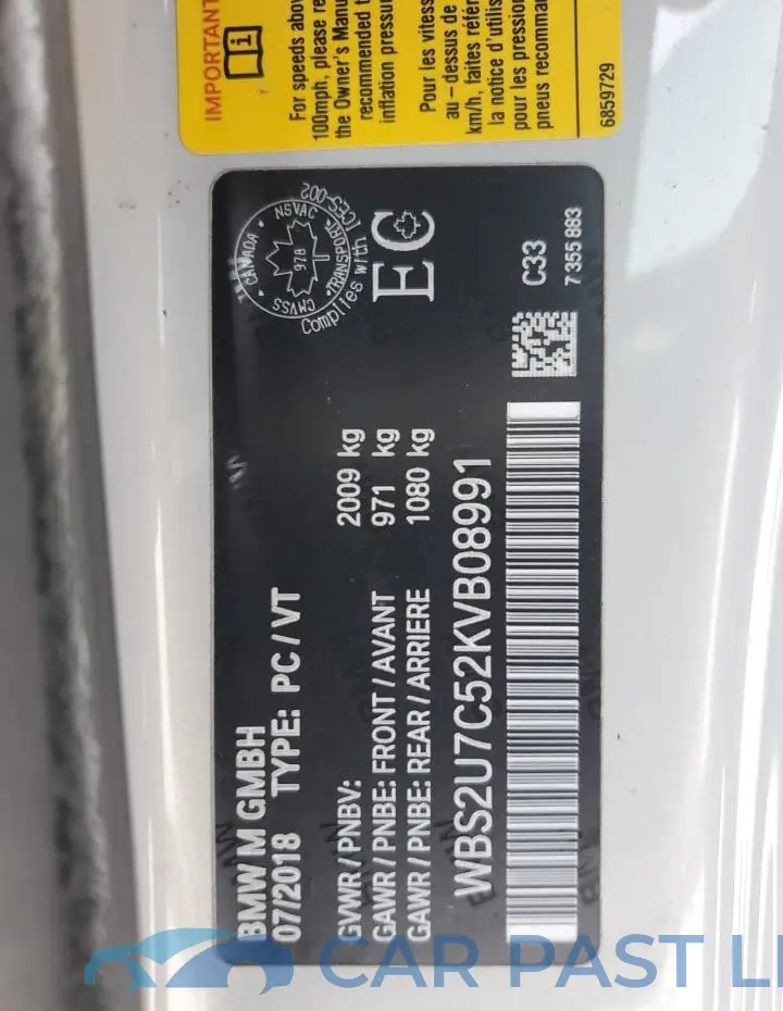 WBS2U7C52KVB08991# 12