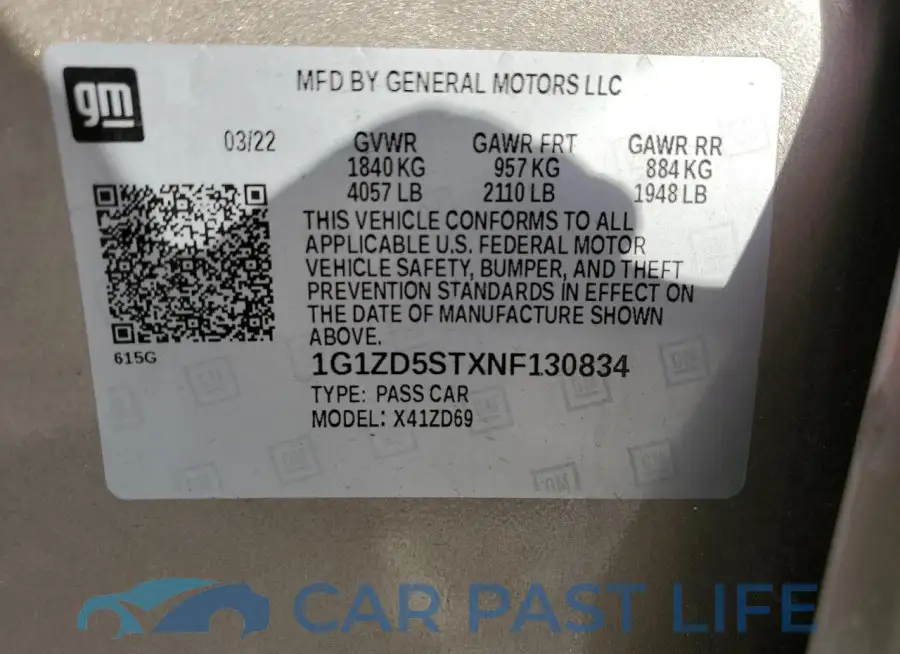 1G1ZD5STXNF130834# 12