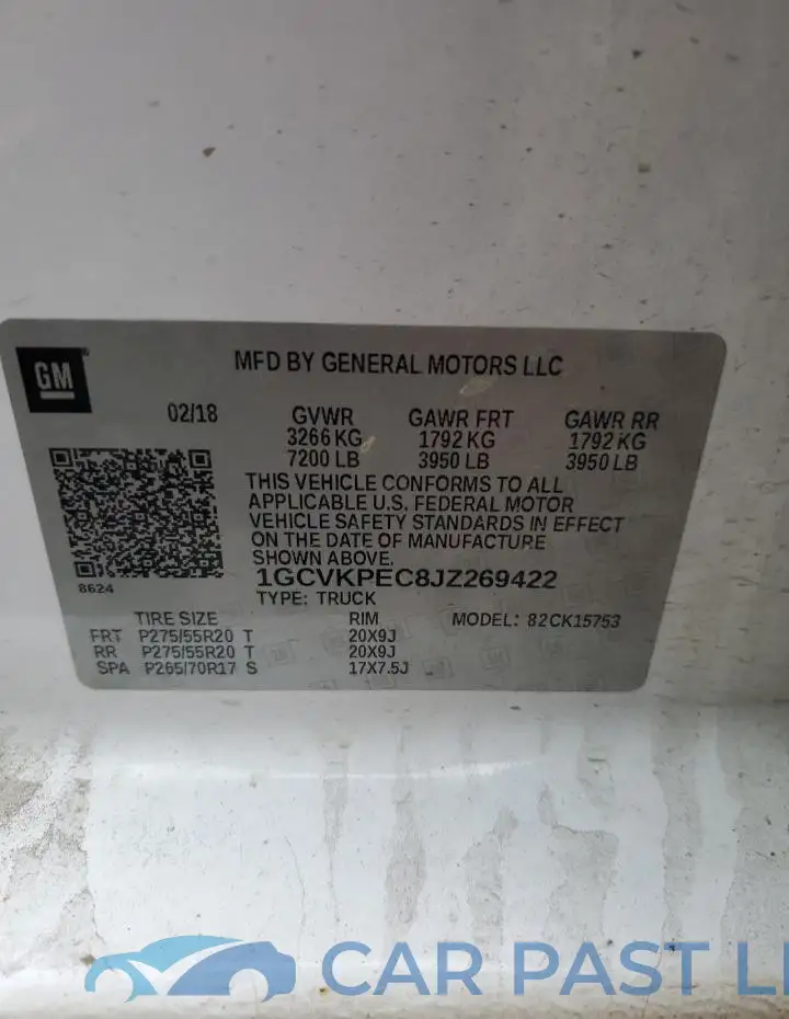 1GCVKPEC8JZ269422# 11