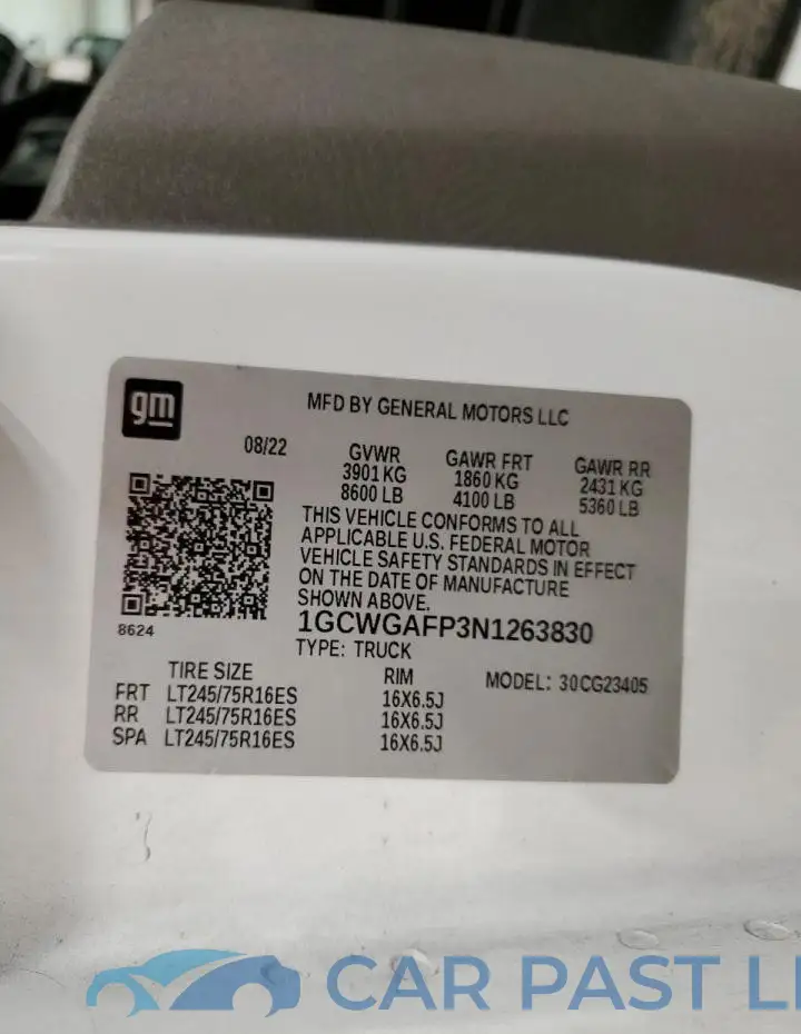 1GCWGAFP3N1263830# 13