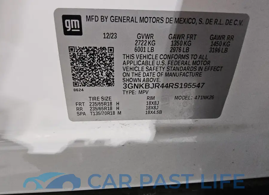3GNKBJR44RS195547# 13