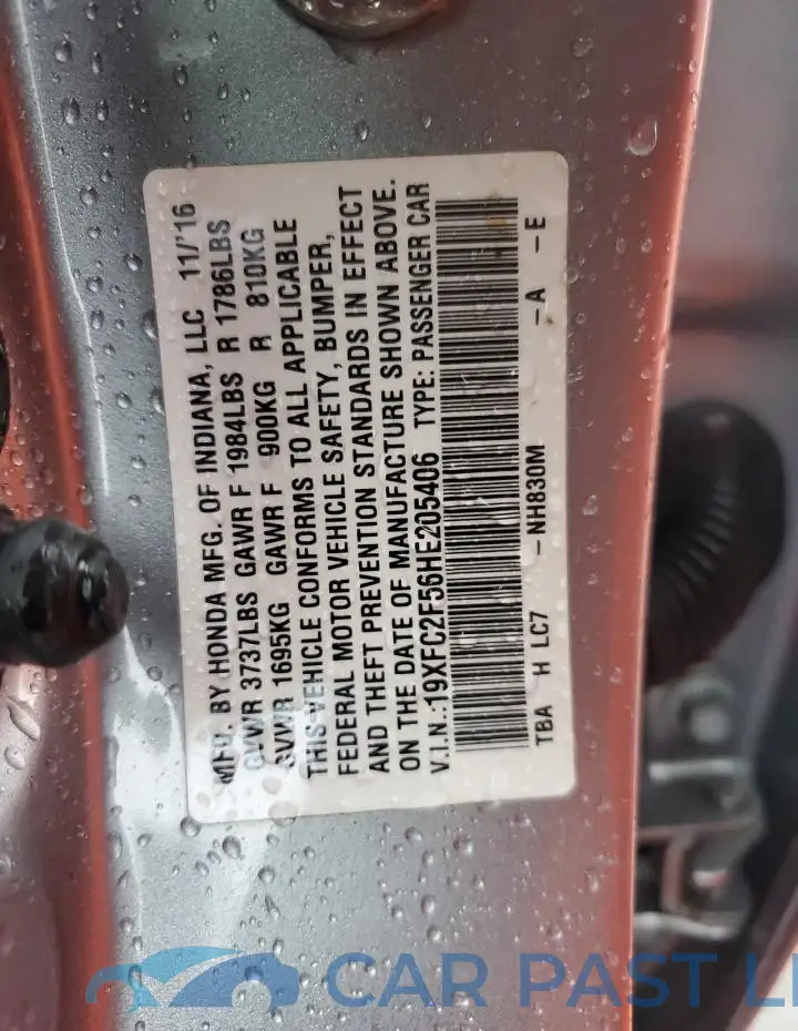 19XFC2F56HE205406# 12