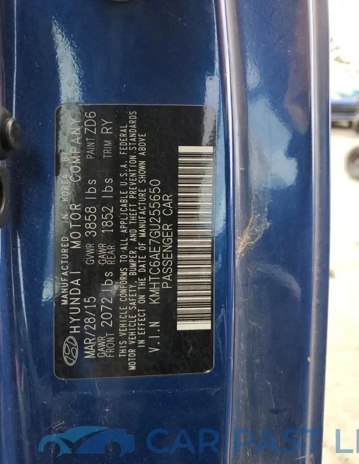 KMHTC6AE7GU255650# 12