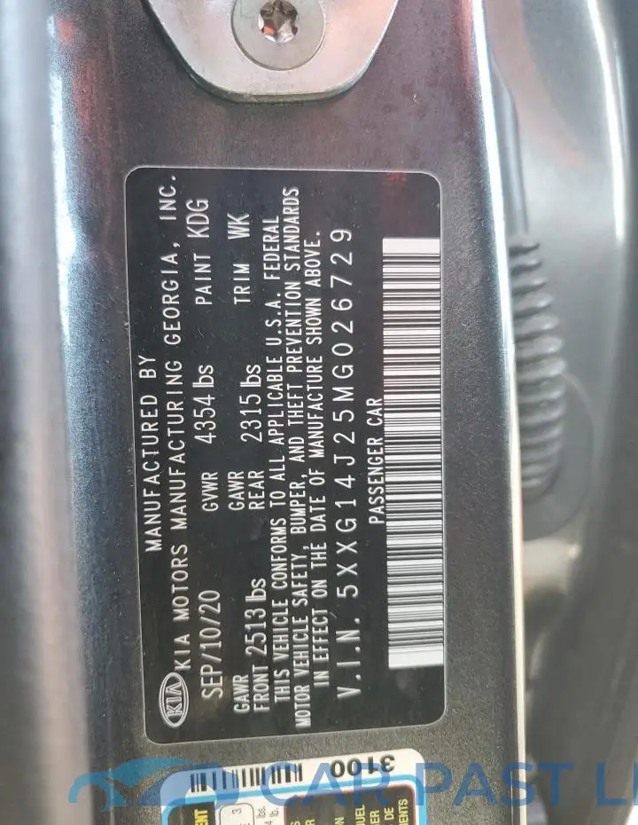 5XXG14J25MG026729# 12