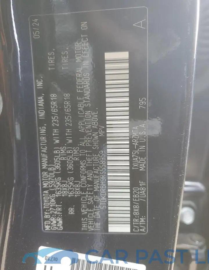 5TDKDRBH9RS558959# 13