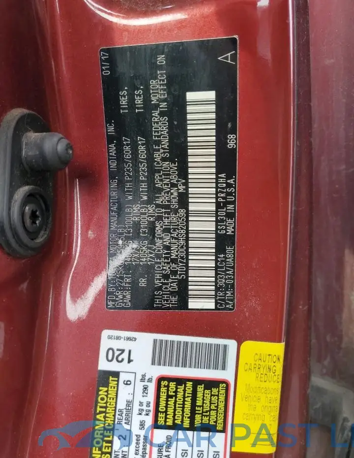 5TDYZ3DC9HS820598# 13