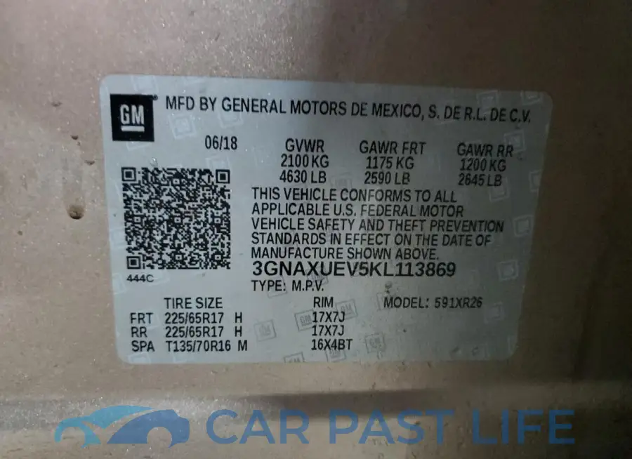 3GNAXUEV5KL113869# 13