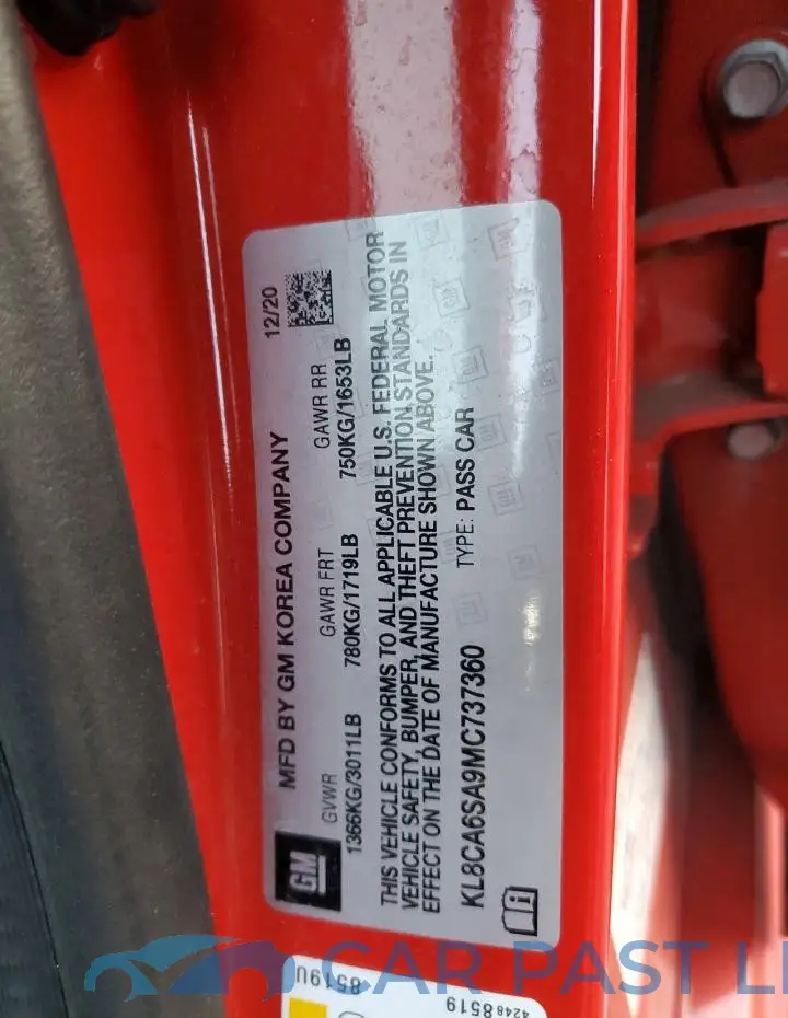 KL8CA6SA9MC737360# 12