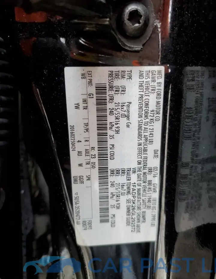 1FADP3K26GL292572# 12