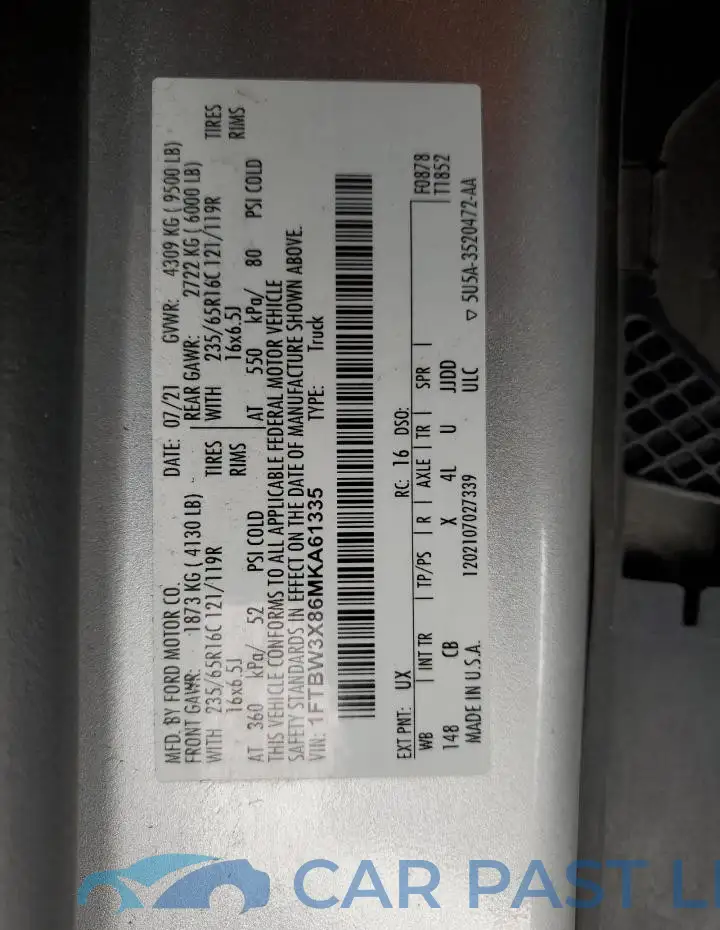 1FTBW3X86MKA61335# 14
