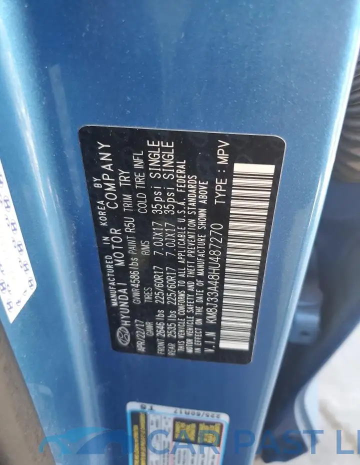 KM8J33A48HU487270# 12