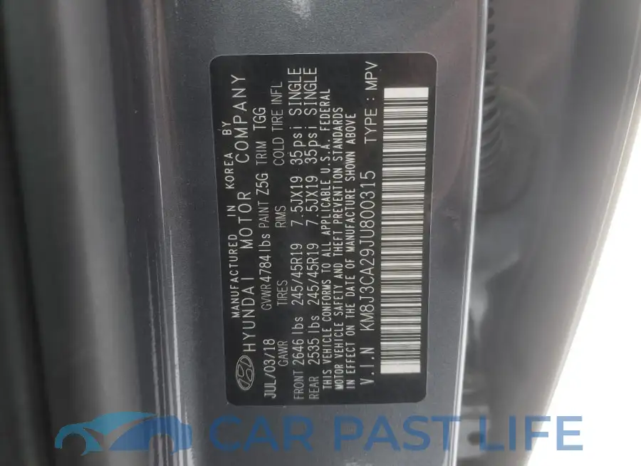 KM8J3CA29JU800315# 13