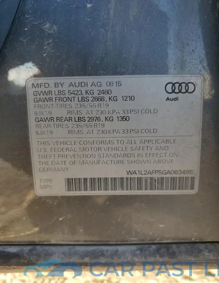 WA1L2AFP5GA063496# 13