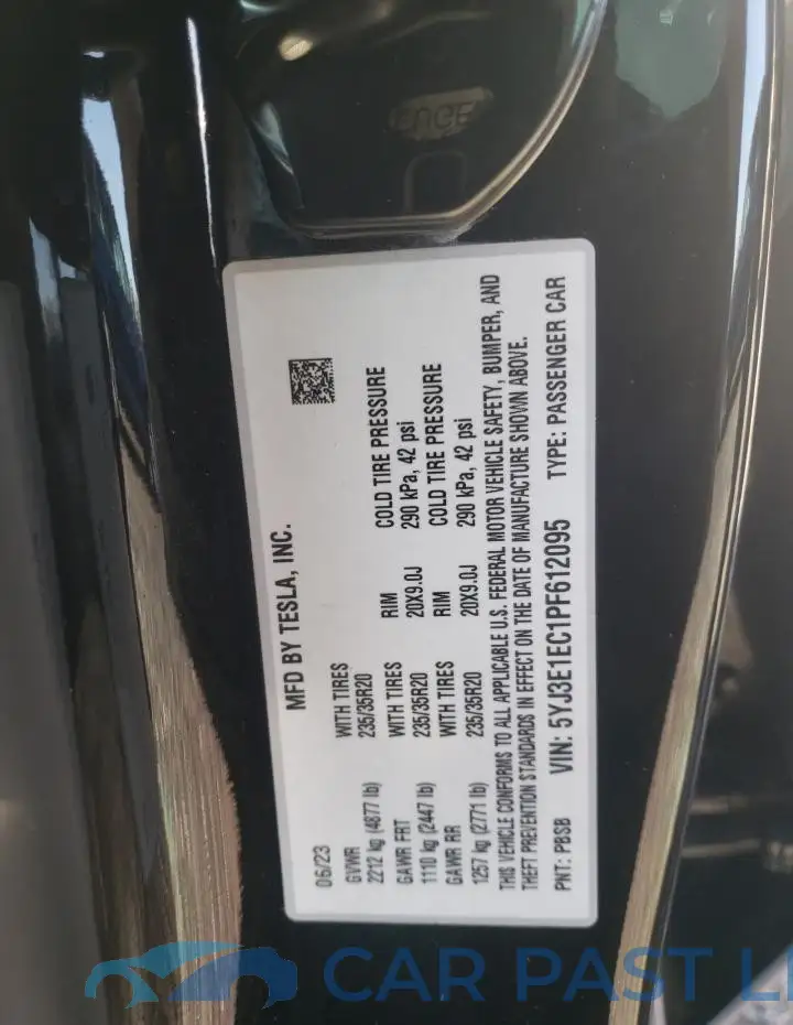 5YJ3E1EC1PF612095# 12