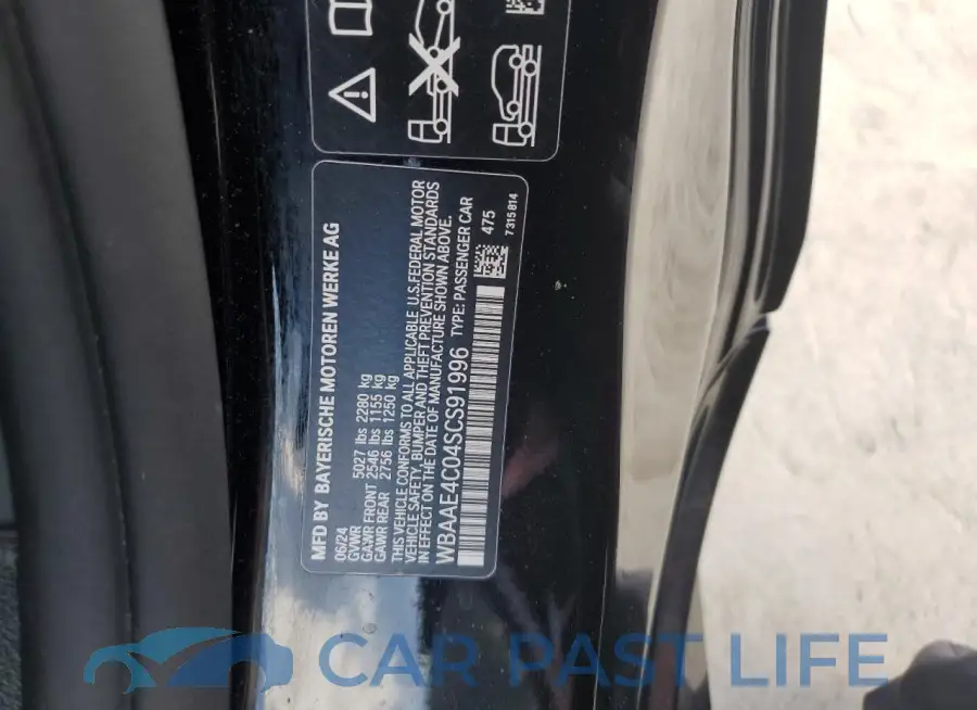 WBAAE4C04SCS91996# 12
