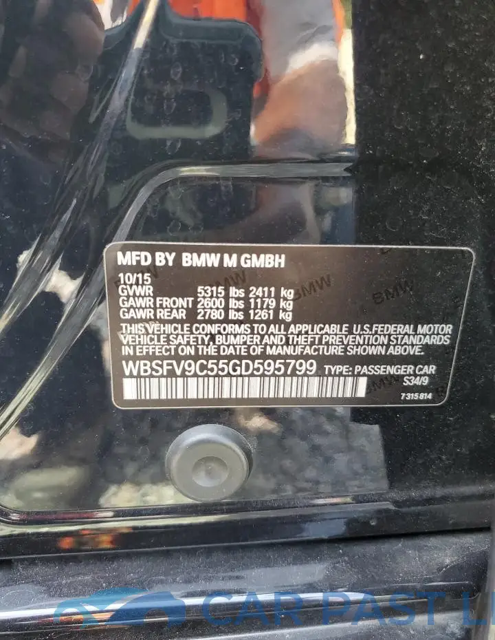 WBSFV9C55GD595799# 12