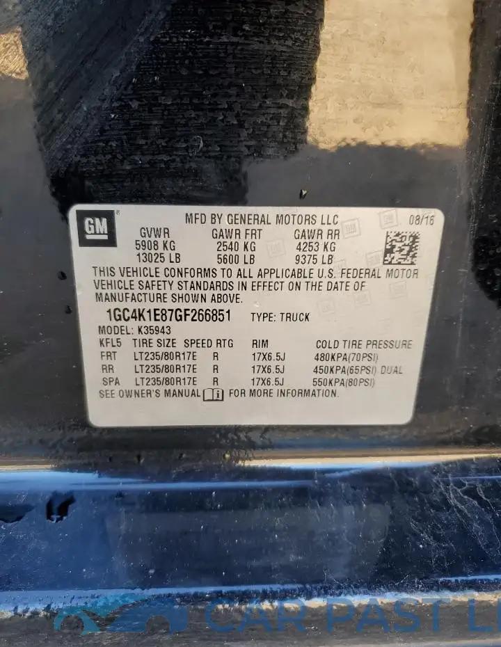 1GC4K1E87GF266851# 12