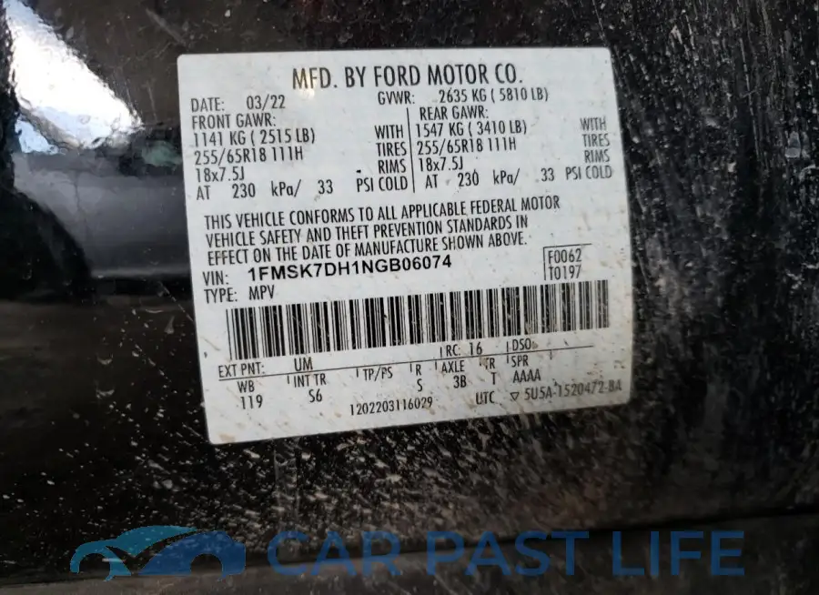 1FMSK7DH1NGB06074# 13