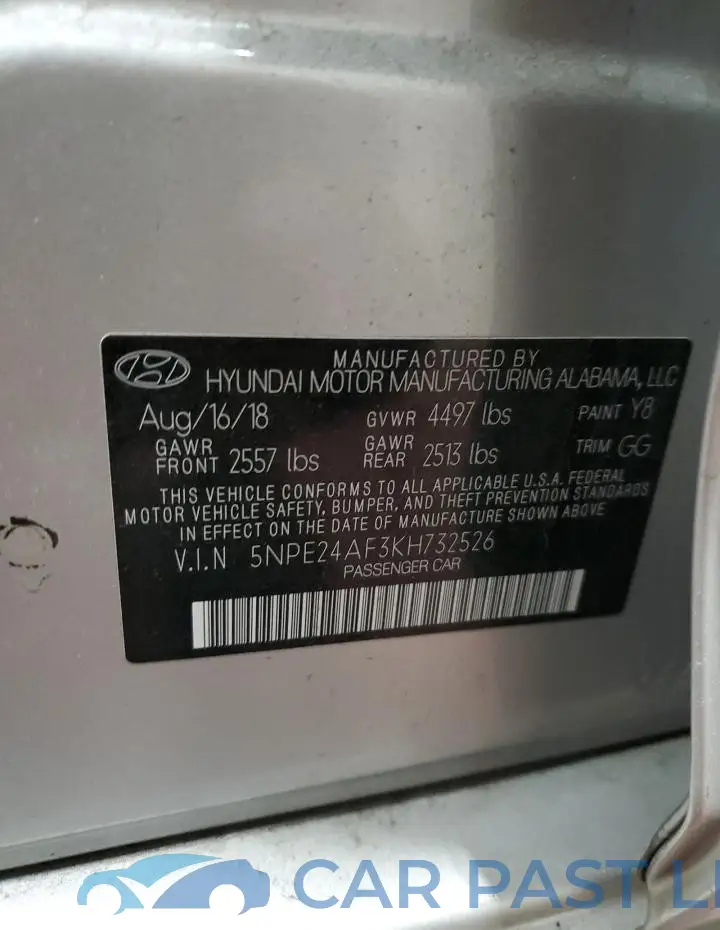5NPE24AF3KH732526# 12