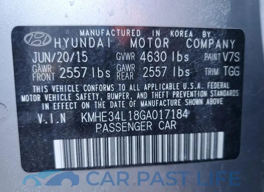 KMHE34L18GA017184# 12