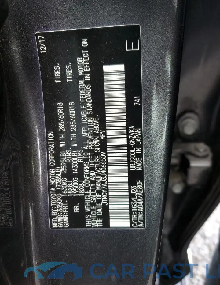 JTMCY7AJ3J4066509# 14