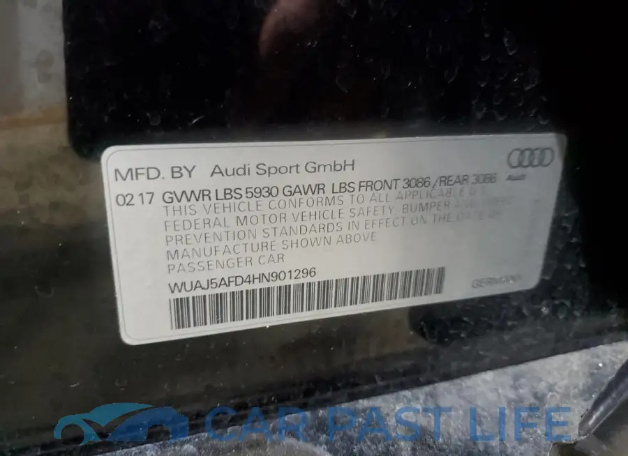 WUAJ5AFD4HN901296# 12