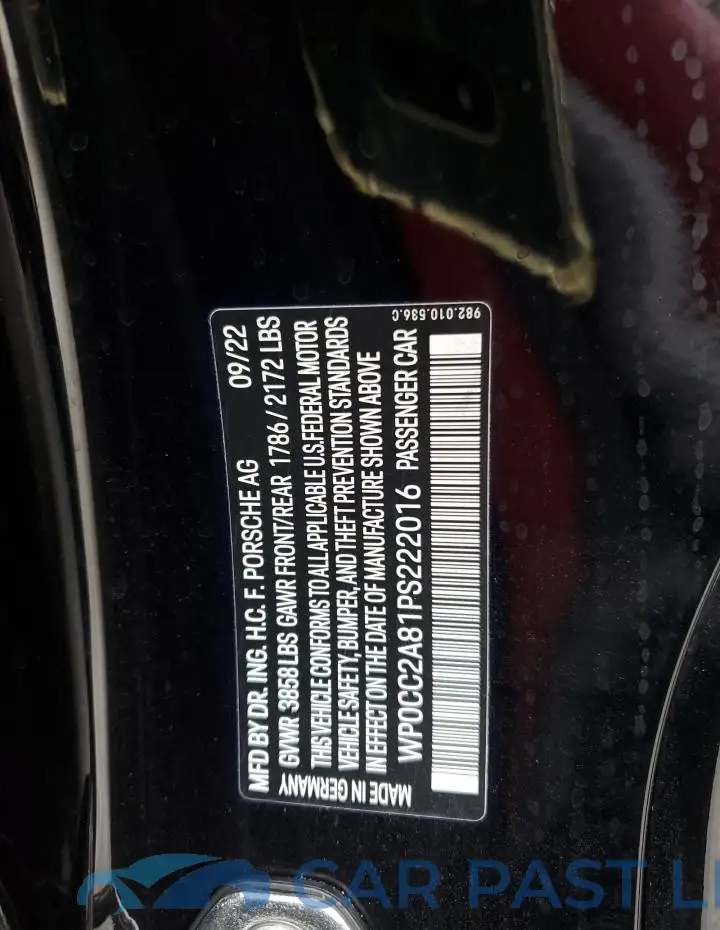 WP0CC2A81PS222016# 12