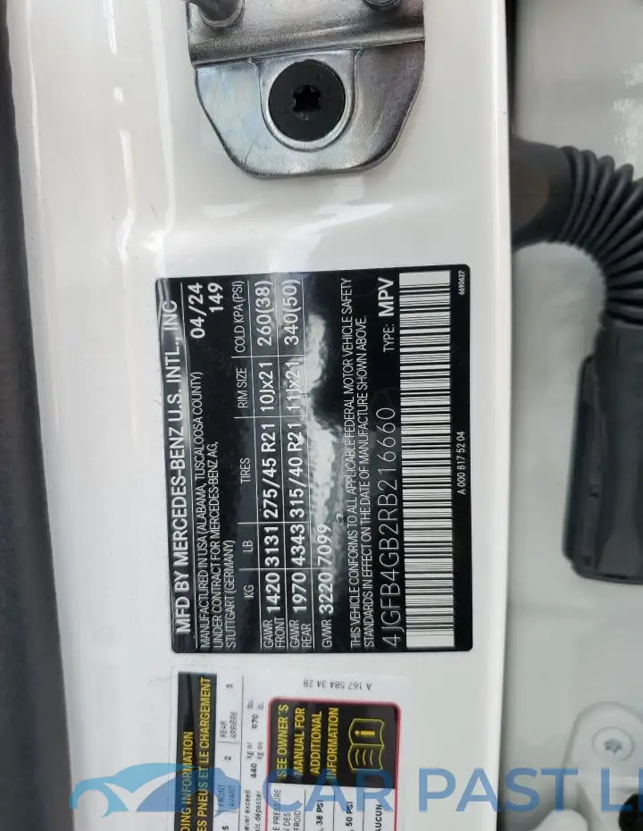 4JGFB4GB2RB216660# 13