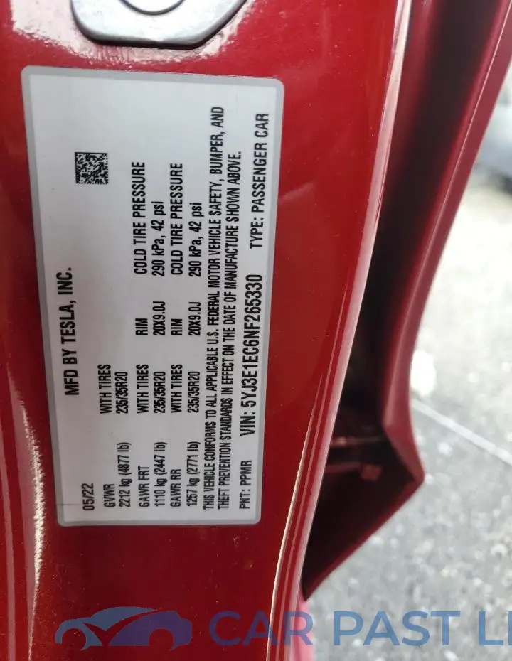 5YJ3E1EC6NF265330# 13
