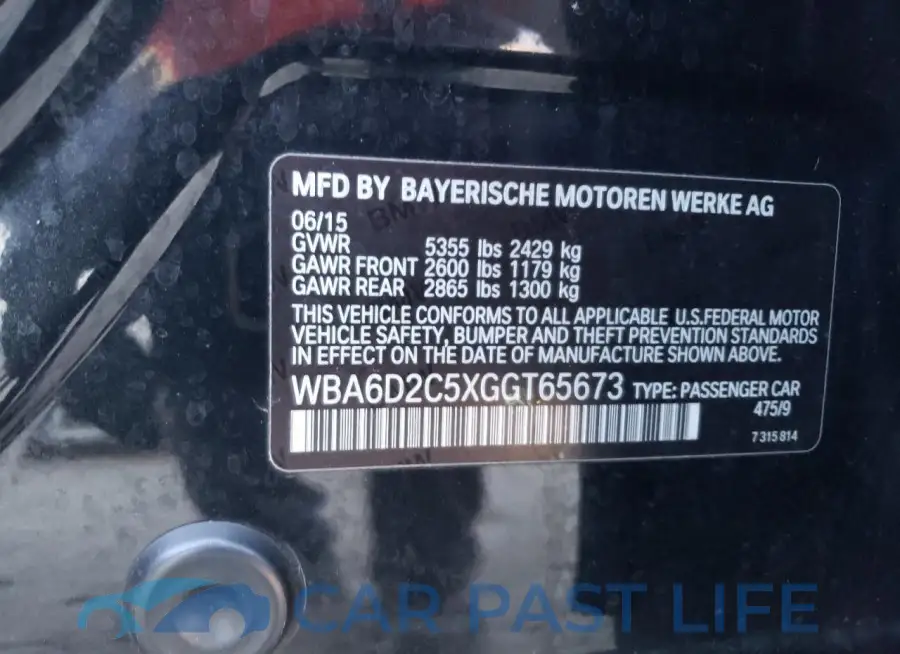 WBA6D2C5XGGT65673# 12