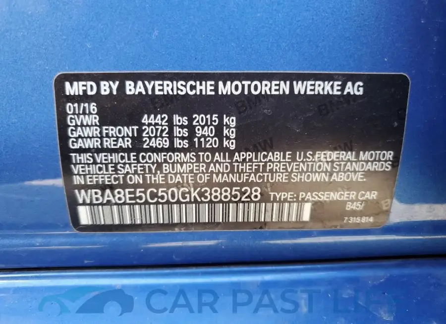 WBA8E5C50GK388528# 12
