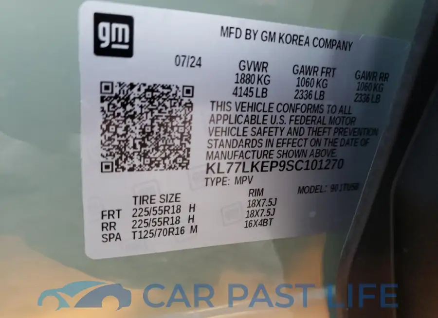 KL77LKEP9SC101270# 13