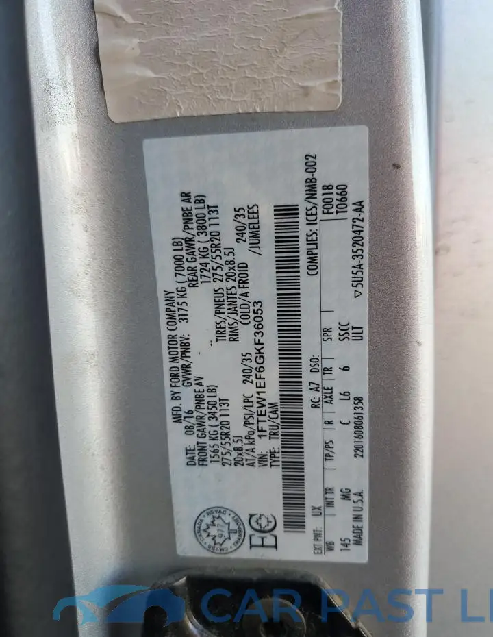 1FTEW1EF6GKF36053# 13