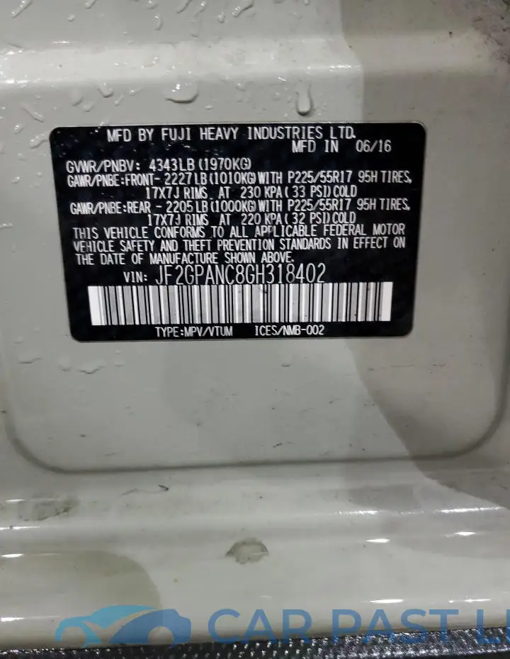 JF2GPANC8GH318402# 12