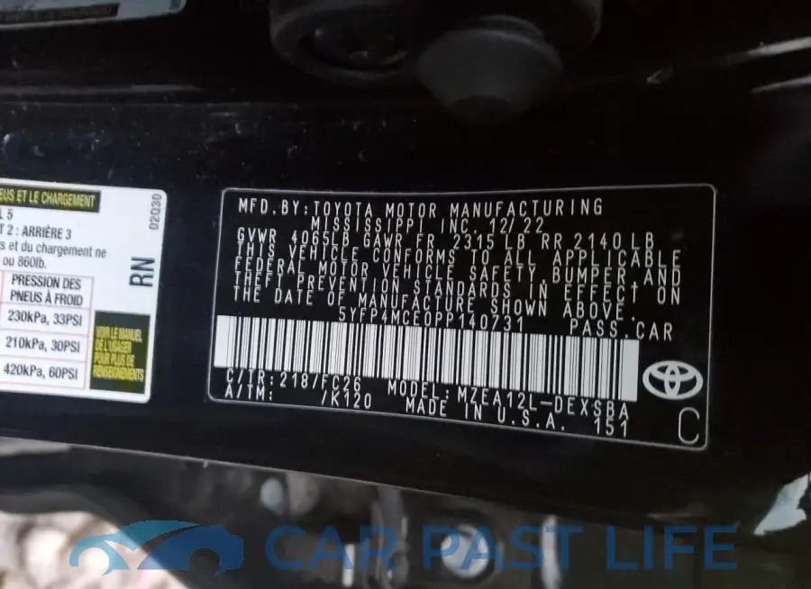 5YFP4MCE0PP140731# 12