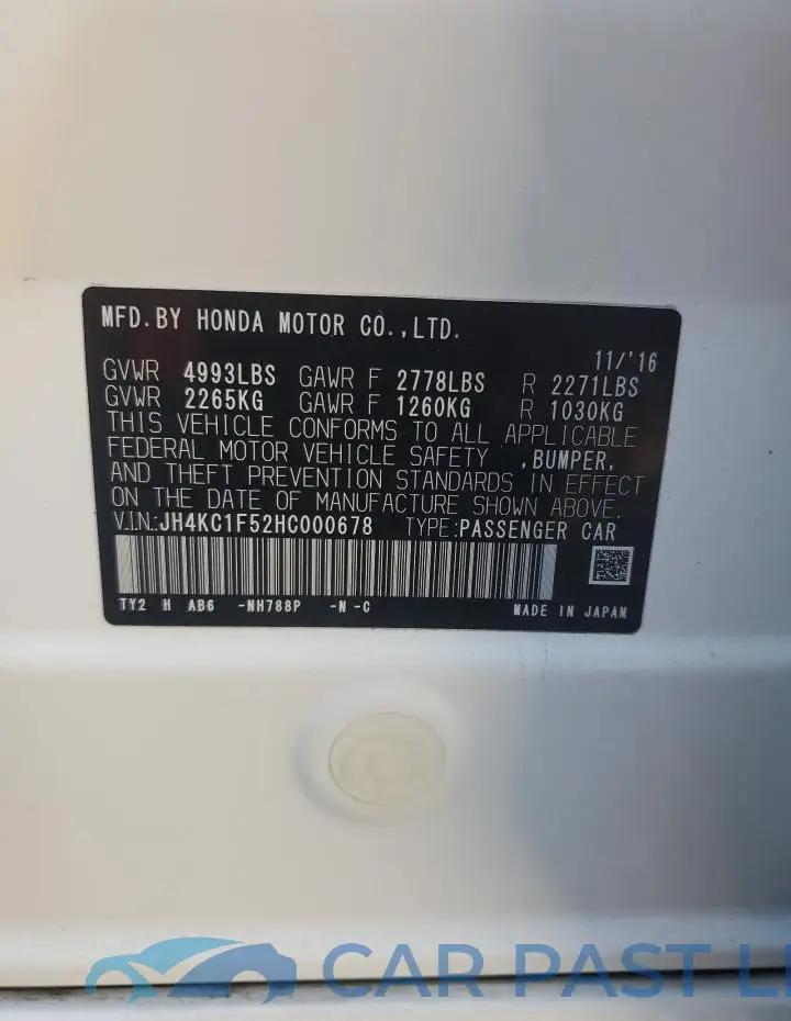 JH4KC1F52HC000678# 13
