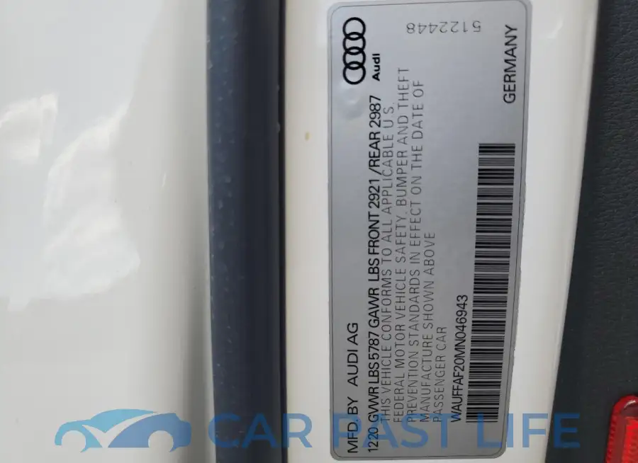 WAUFFAF20MN046943# 12