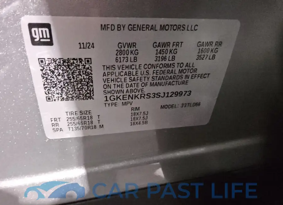 1GKENKRS3SJ129973# 13