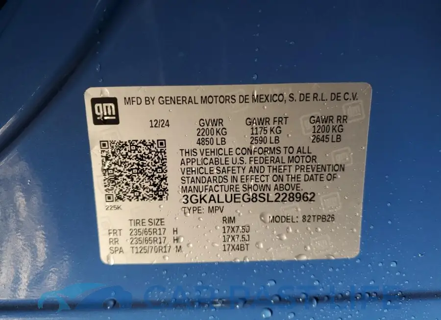 3GKALUEG8SL228962# 13